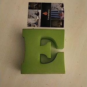 Green Letter E candle